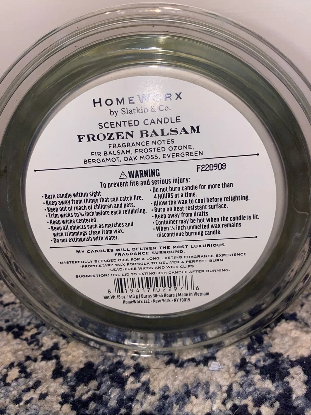 Frozen Balsam 4-Wick Scented Candle - HomeWorx - Picture 3 of 3